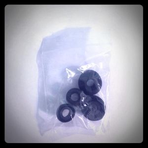 Black earbud pieces